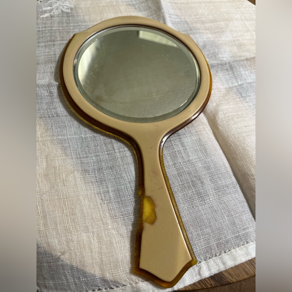 Vintage Hand Held Dressing Mirror.